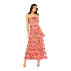 Mac Duggal  Multicolor Strapless Floral Micro Ruffle Dress ALTERED - 14